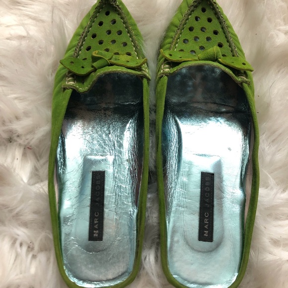 Marc Jacobs green suede punch moccasin - Picture 3 of 7